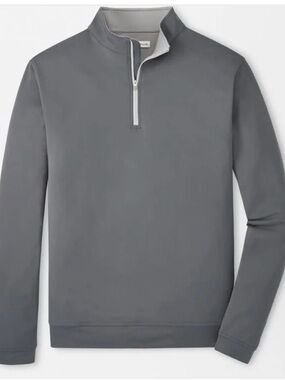 NWT Peter Millar Perth Performance Quarter-Zip Pullover - Iron L